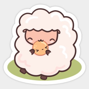 Cute sheep with pancake Sticker